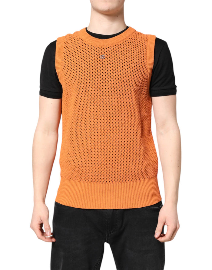 Dolce & Gabbana 70% Cashmere tank top in orange — view 2
