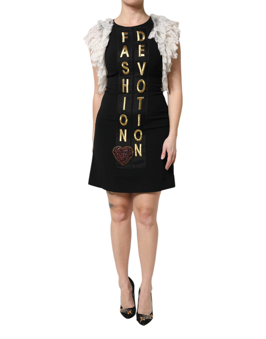 Dolce & Gabbana 41% Viscose 32% Acetate 21% Nylon 4% Cotton 2% Elastane; Lining: 94% Silk 6% Elastane dress in black