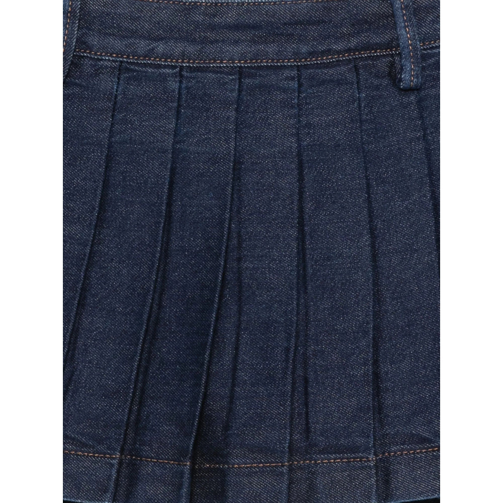 Skirt 7 For All Mankind Blue Cotton: 100