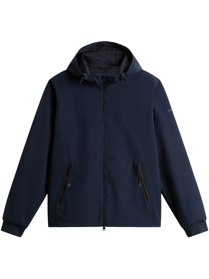 Soft Shell Full Zip Hoodie Blue Pl Ea Giacca