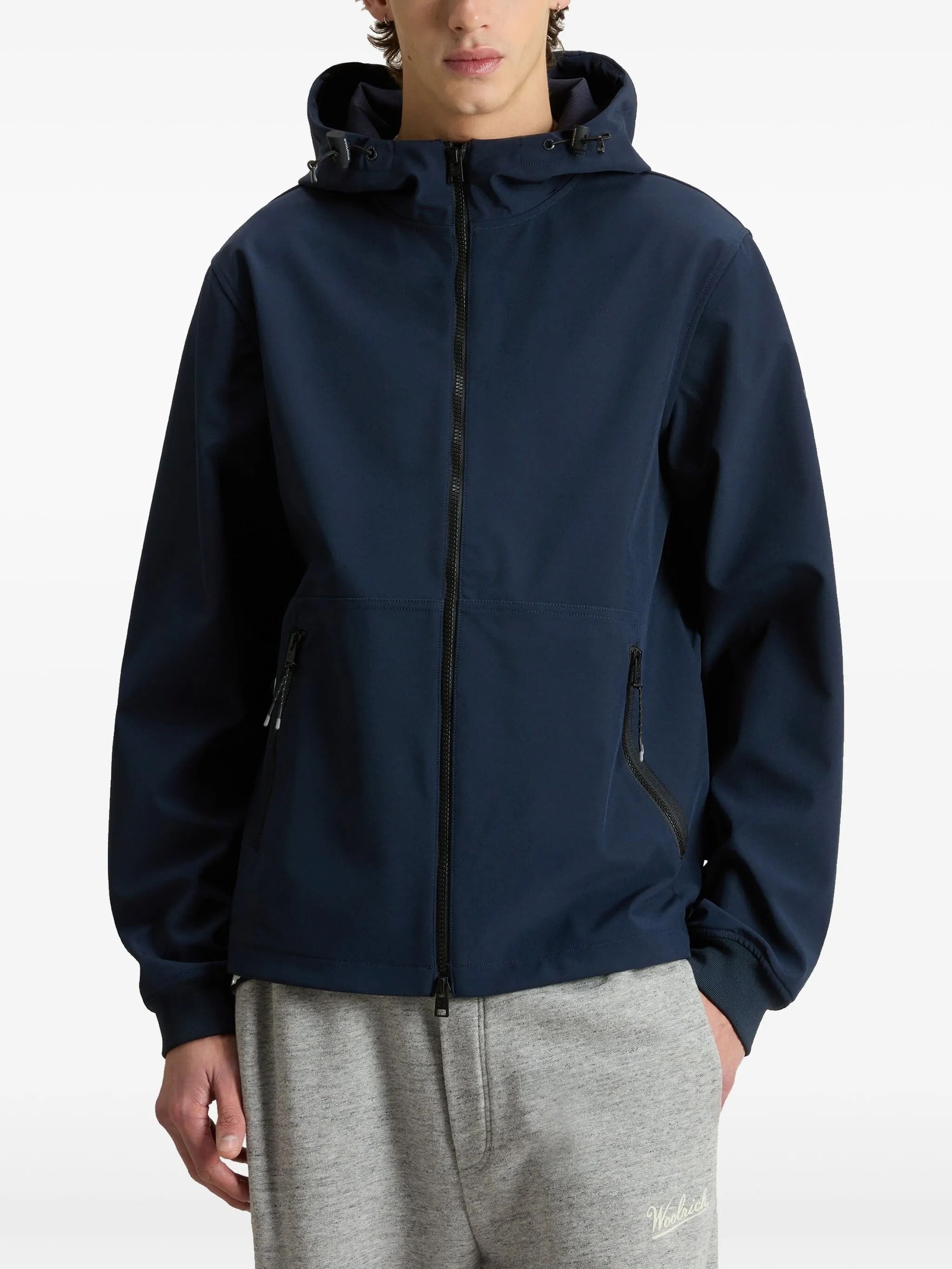 Soft Shell Full Zip Hoodie Blue Pl Ea Giacca