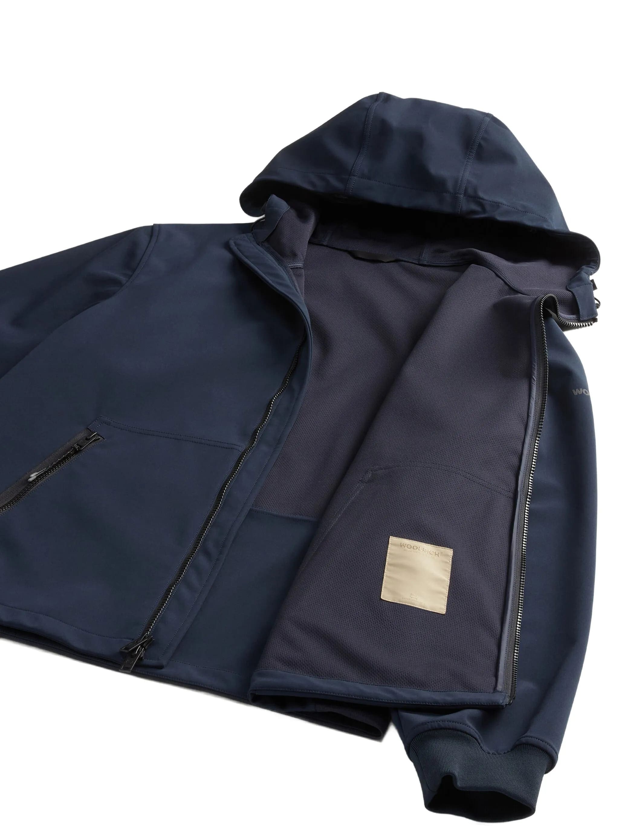 Soft Shell Full Zip Hoodie Blue Pl Ea Giacca