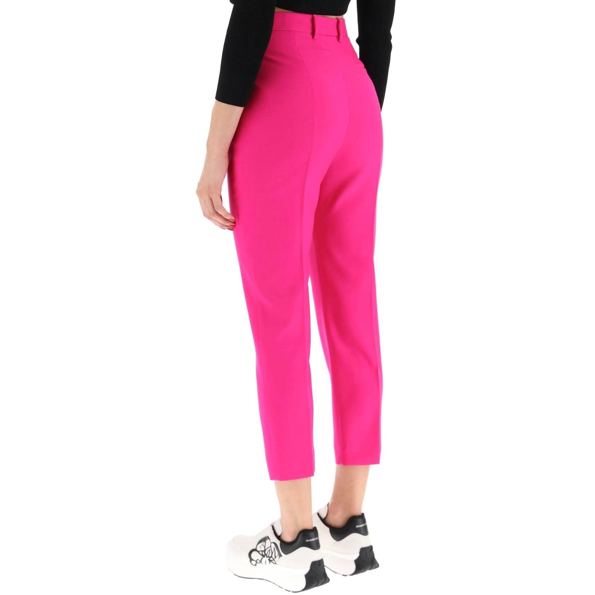 Alexander Mcqueen Classic Wool Trousers Pink