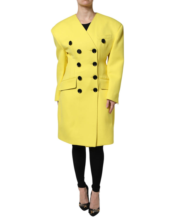 Dolce & Gabbana 100% Virgin Wool; Lining: 92% Silk jacket in yellow