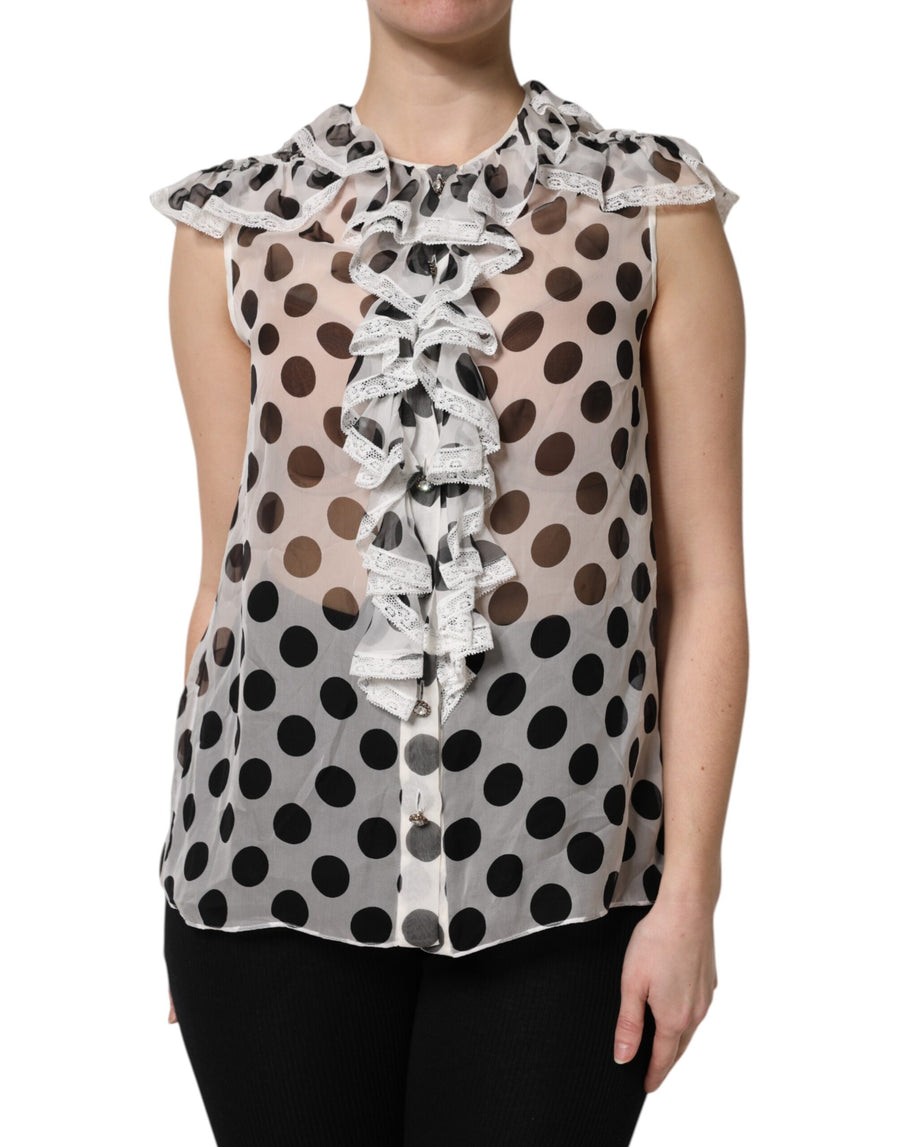 Dolce & Gabbana 90% Silk blouse in white