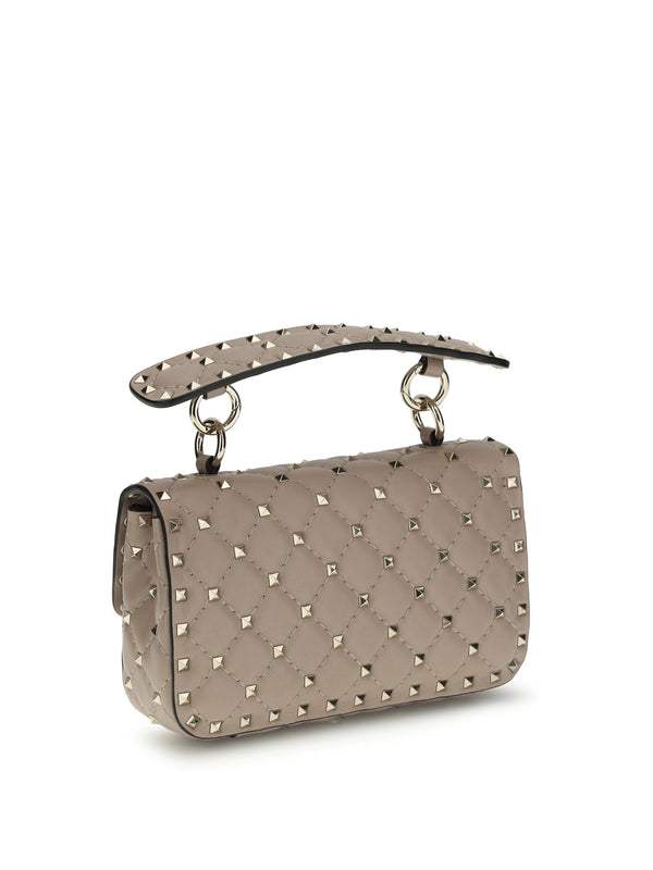 Small Shoulder Bag Rockstud Spike Powder Pink Calf Leather Handbags