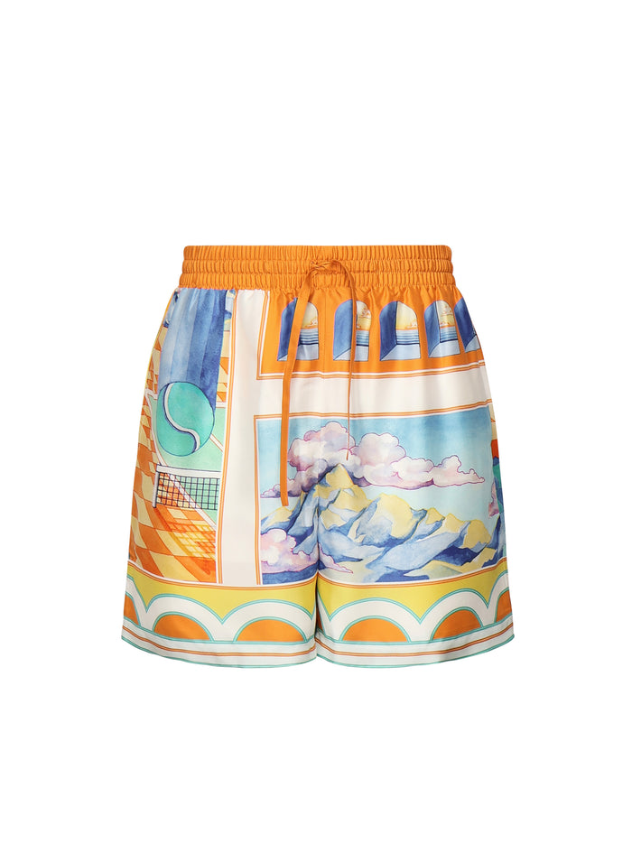 Casablanca Shorts Red Silk