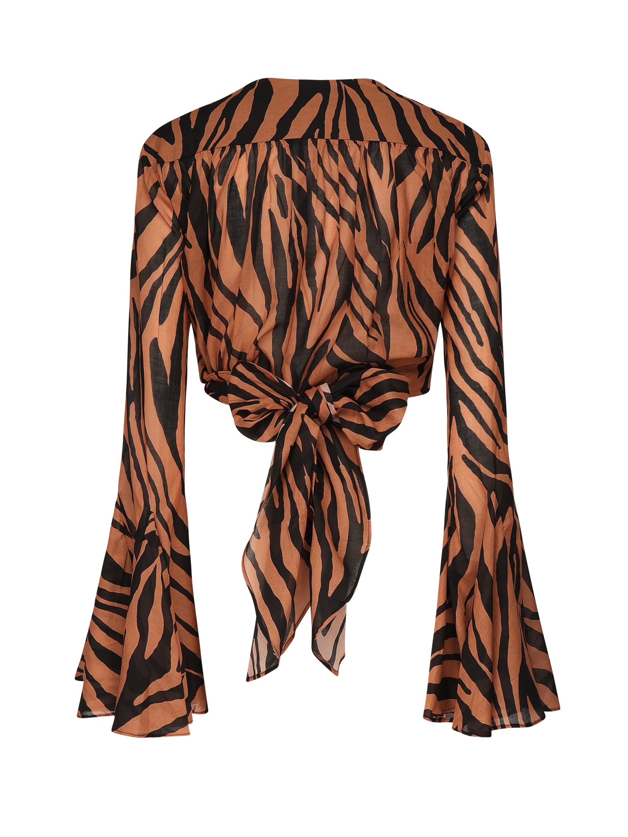 The Andamane Top Zebra Brown Cotton