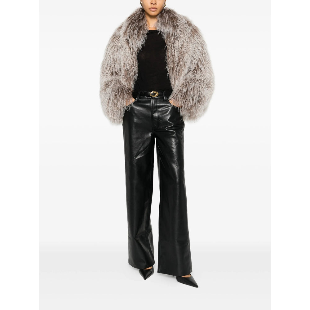 Leather Pant Anine Bing Black Calf Leather: 48
