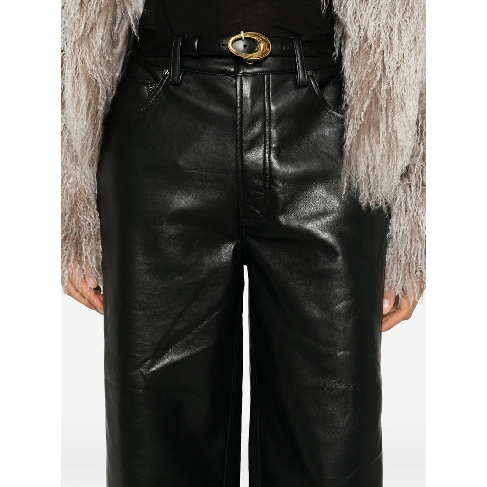 Leather Pant Anine Bing Black Calf Leather: 48