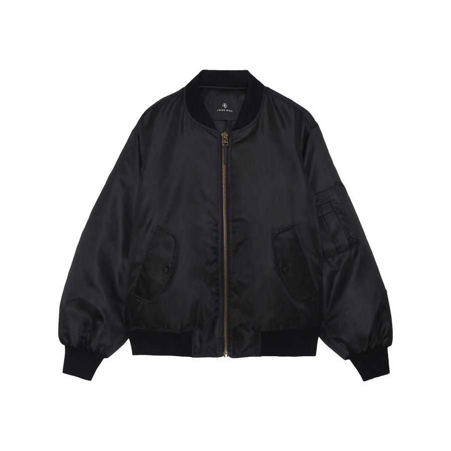 Bomber Jacket Black Polyester