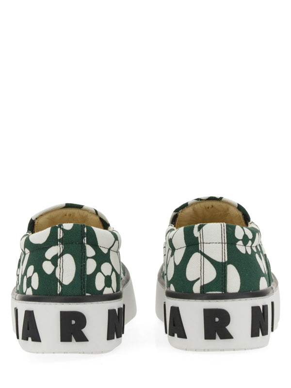 Sneaker Slip On Green Cotton Trainers