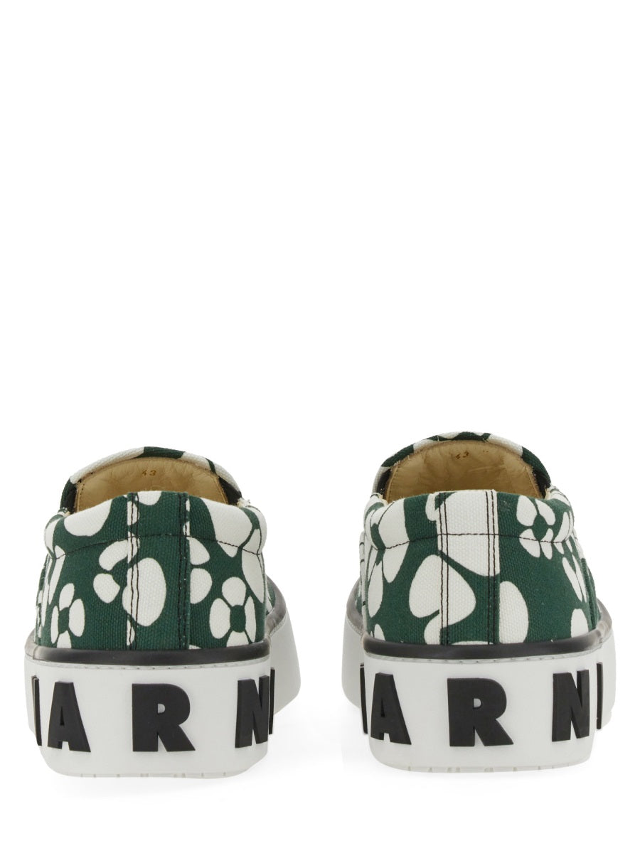 Sneaker Slip On Green Cotton Trainers