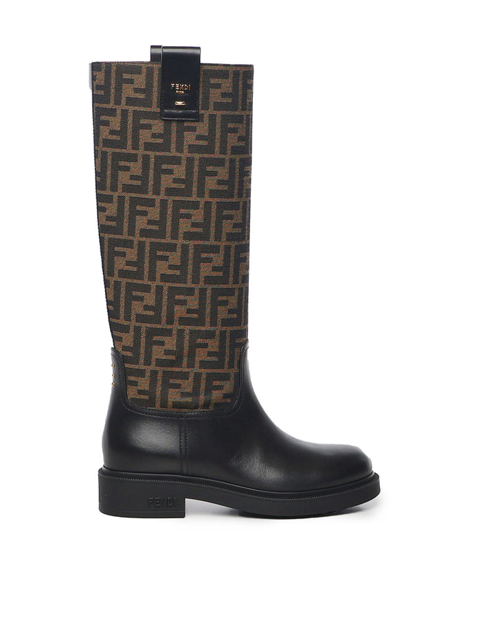 Fendi Boots Brown Calfskin/polyamide