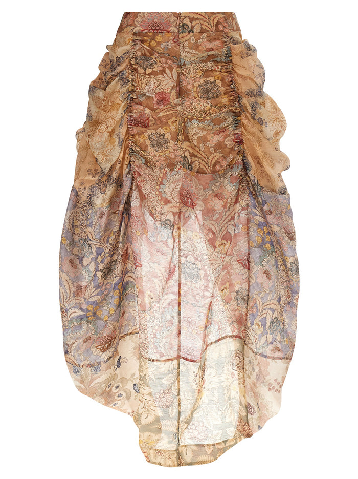 Rebellion draped skirt Pink Linen