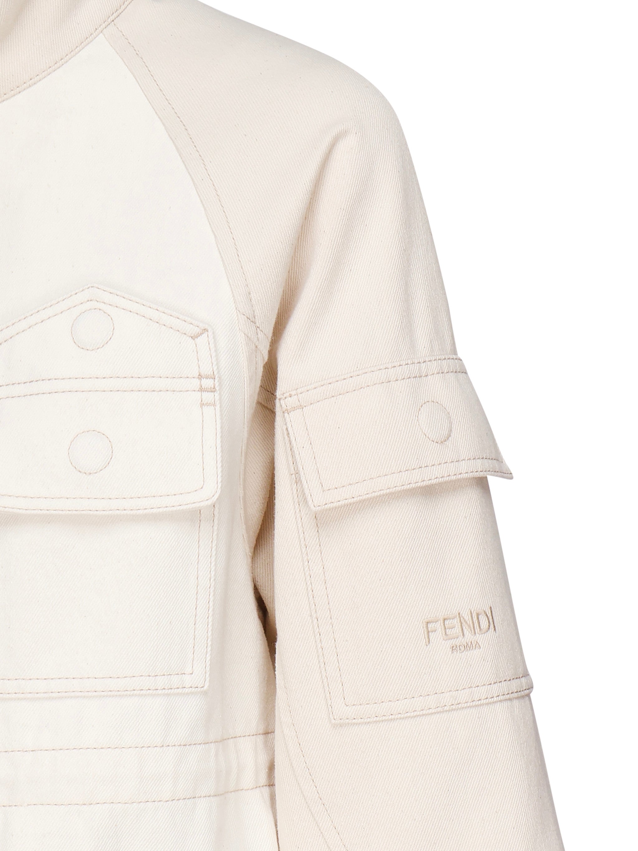 Fendi Coats Beige Cotton
