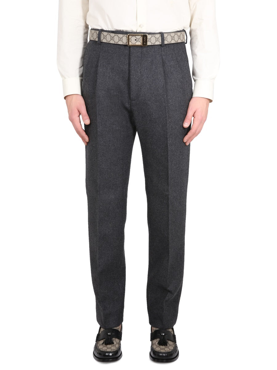 Cashmere Trousers Grey Wool