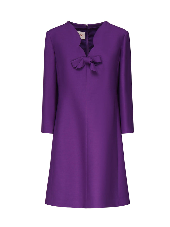 Valentino Garavani Dresses Purple Orchid Virgin Wool Silk