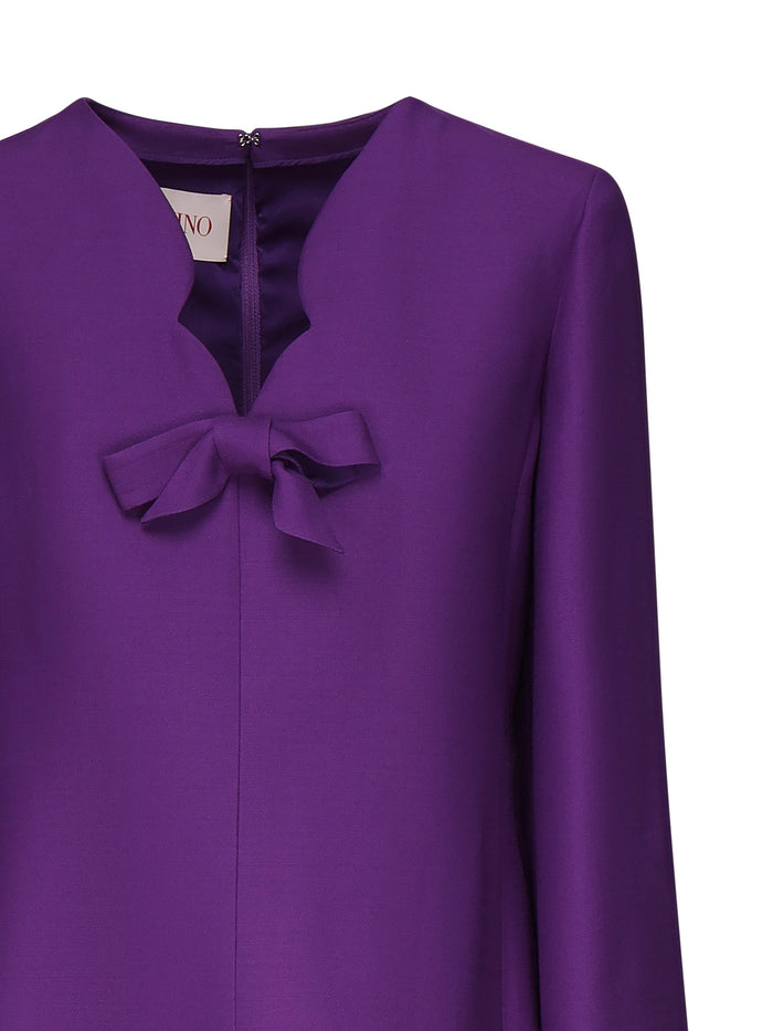 Valentino Garavani Dresses Purple Orchid Virgin Wool Silk