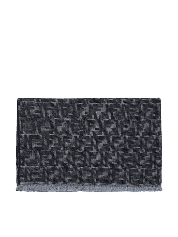 Fendi Scarfs Denim Blu Virgin Wool
