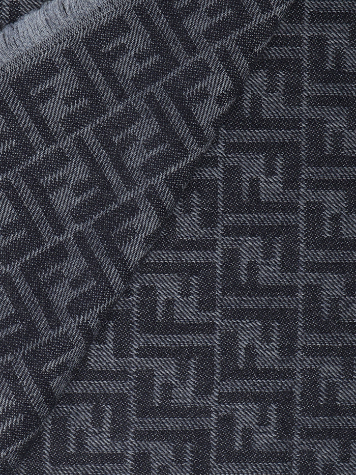 Fendi Scarfs Denim Blu Virgin Wool