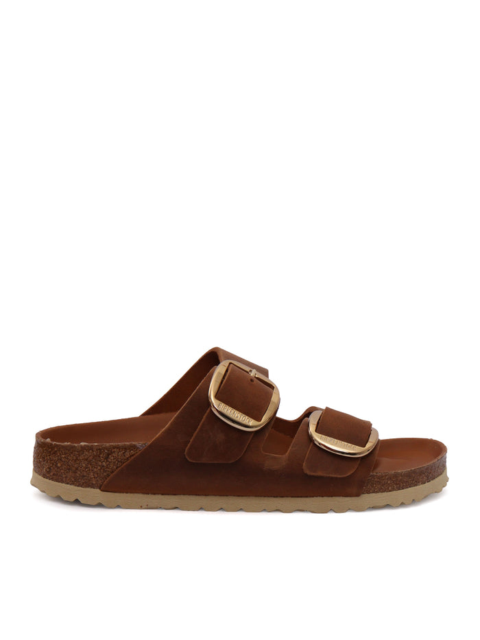 Arizona Big Buckle cognac, Oiled Leather Brown Sole In Eva Sandal
