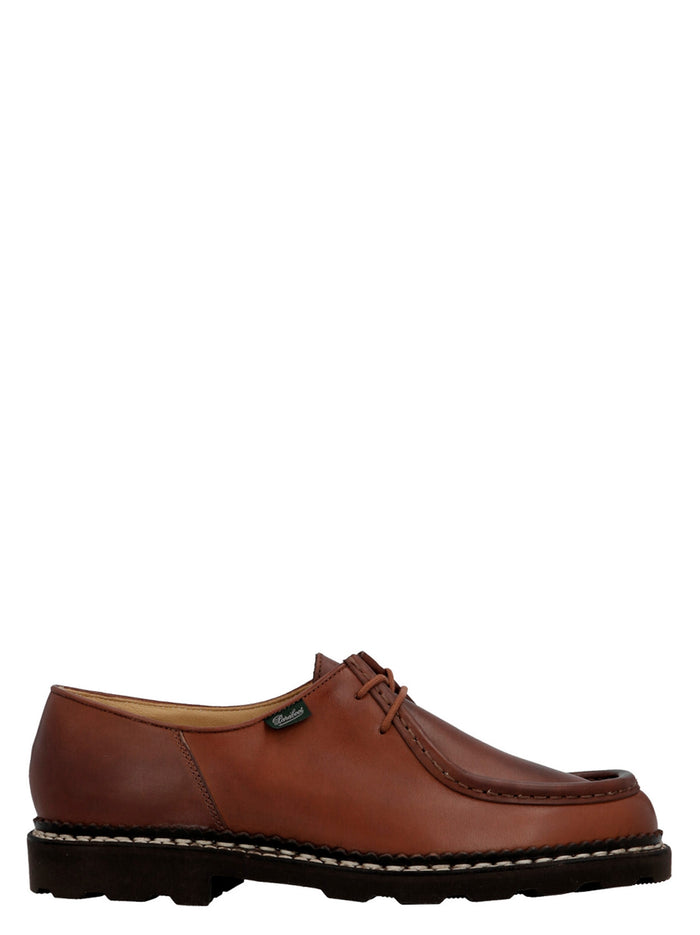 Michael Derby Brown Calfskin Leather (bos Taurus) Lace Up Shoes