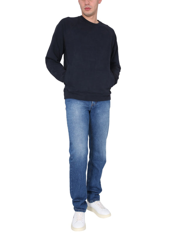 Crewneck Sweatshirt Blue Cotton Sweatshirts