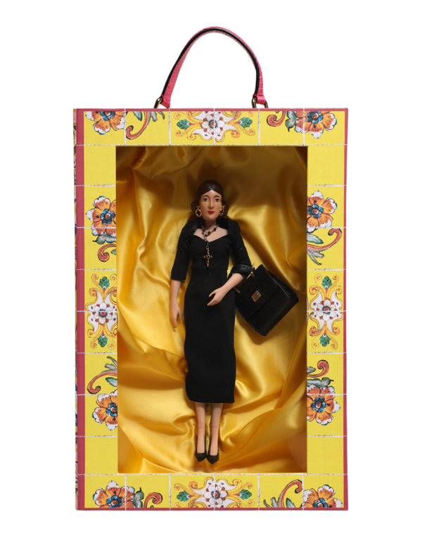Black Dress Ceramic Porcelain Fashion Leather Sicily Dolls Silk Accessory