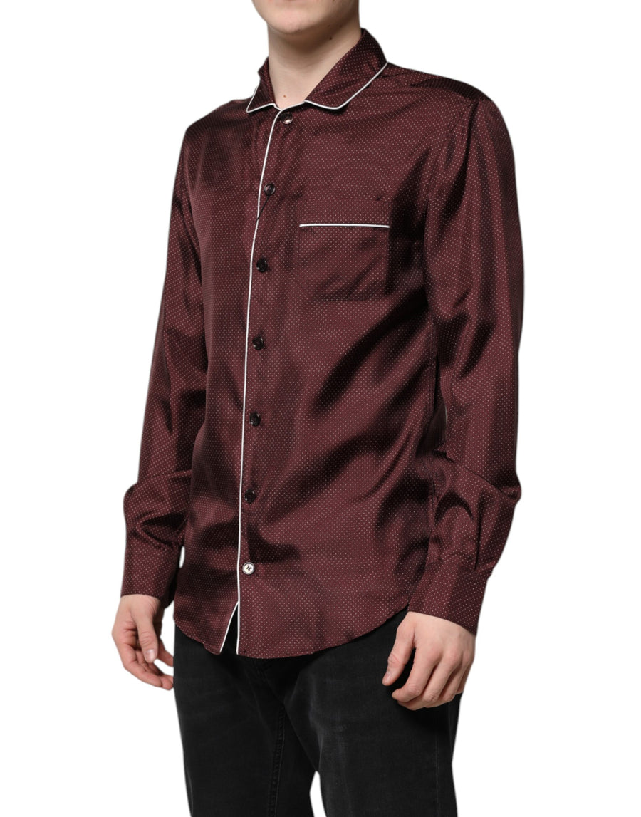 Dolce & Gabbana 100% Silk shirt in burgundy