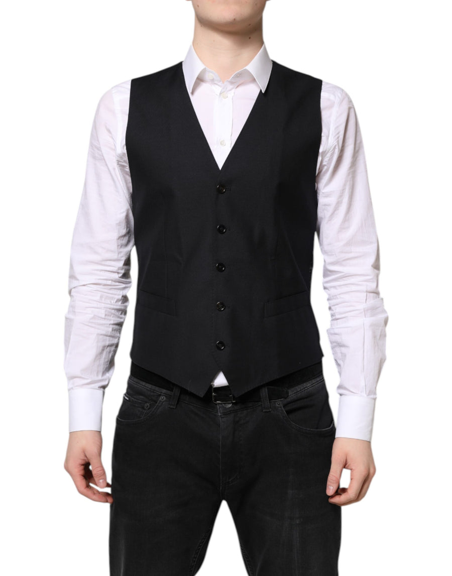 Dolce & Gabbana 82% Virgin Wool vest in black
