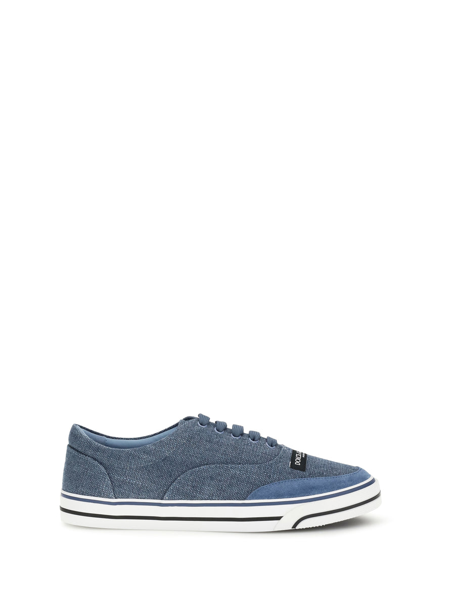 Dolce & Gabbana Upper: 50% linen sneaker in blue