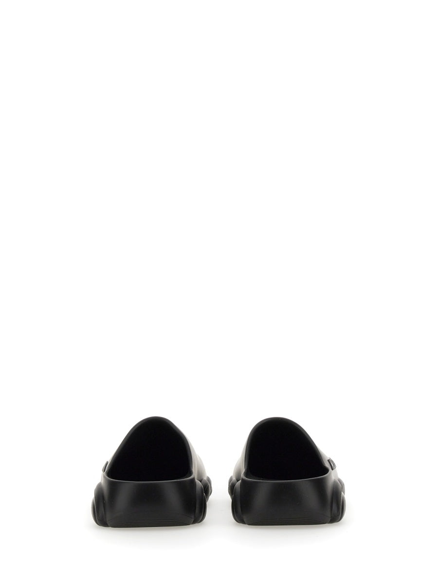 Rubber Teddy Sole Mules Black Ethylene Vinyl Acetate Sandal