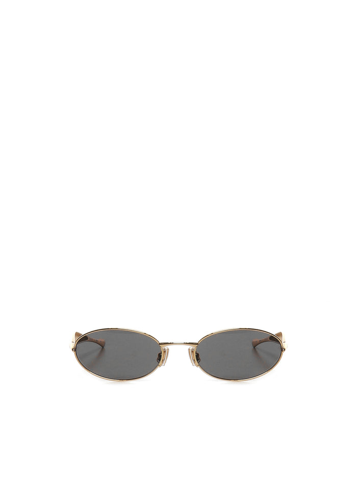 Bottega Veneta Sunglasses Gold-gold-grey Brass