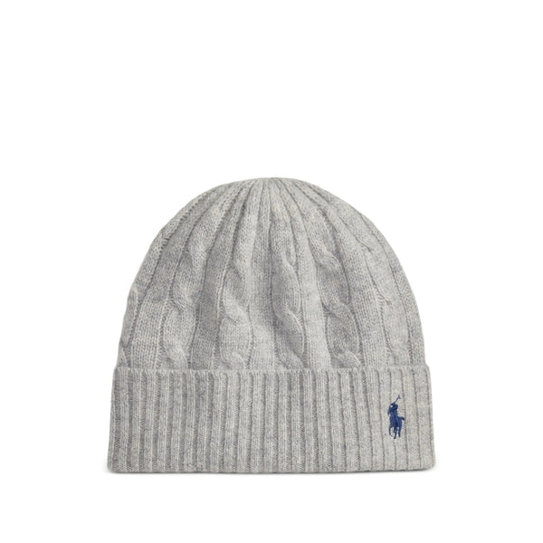 Light Gray Cable Knit Cap Cotton: 35. Hat