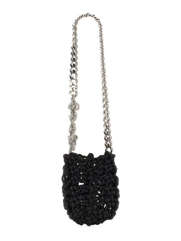 Knot Shoulder Bag Black Nylon