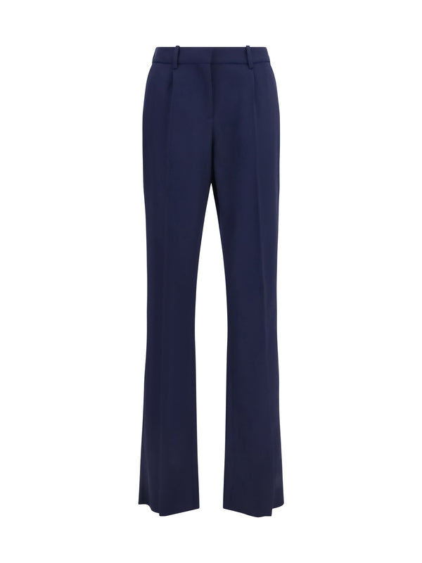 Slim Tailored Pants Navy Merino Wool Trousers