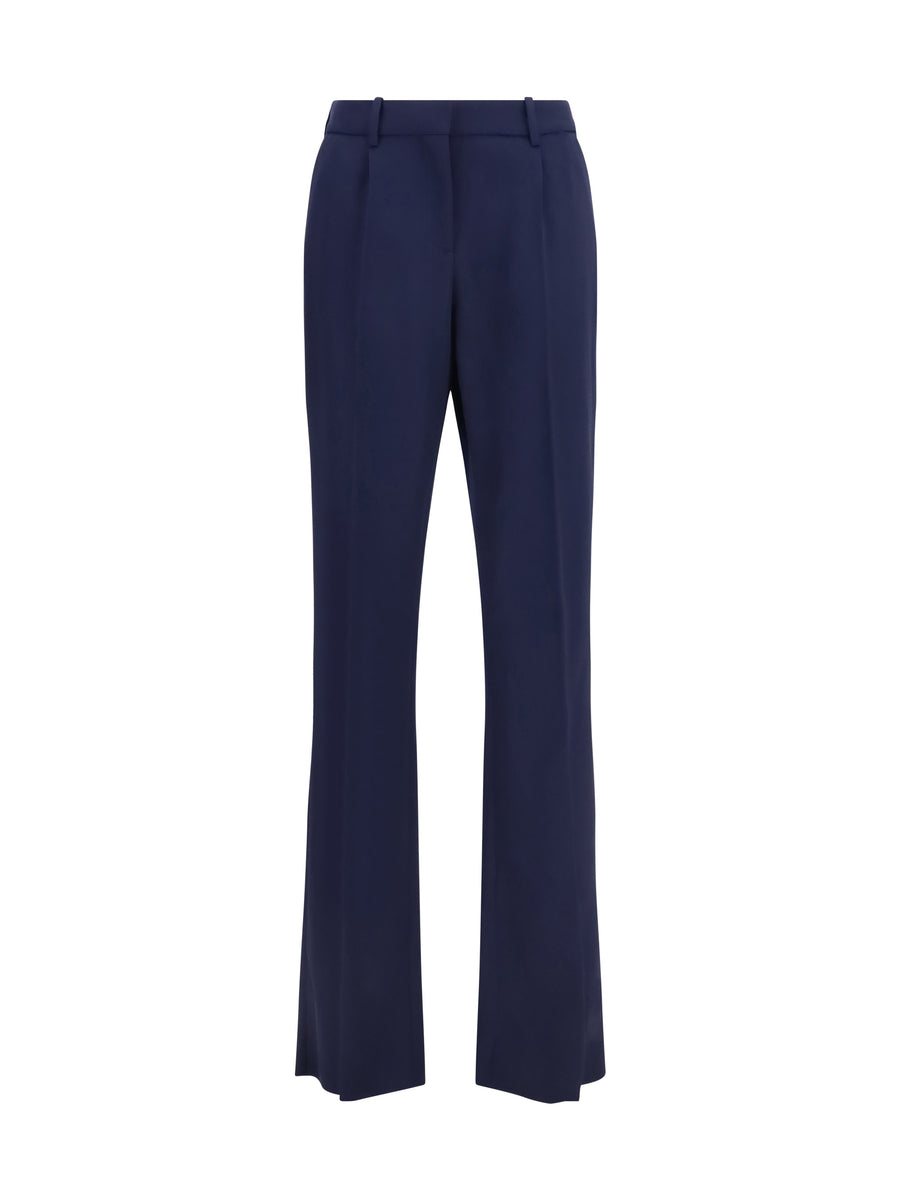 Slim Tailored Pants Navy Merino Wool Trousers