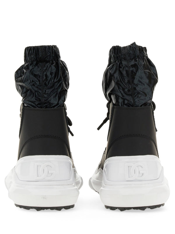 Lace-Up Boot Black Polyester
