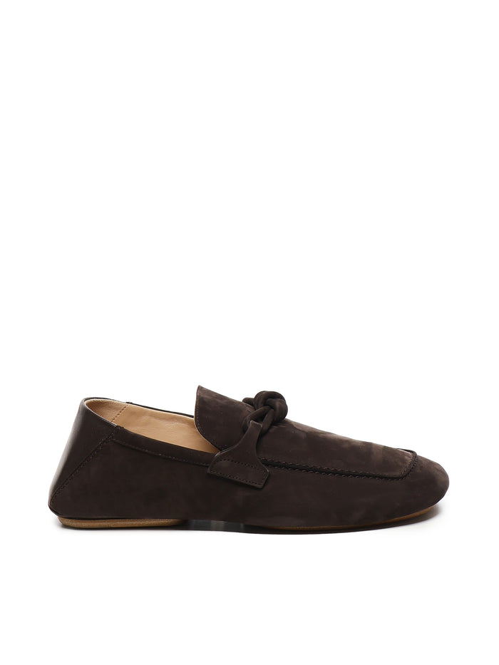 Bottega Veneta Flat Shoes Dark Brown Nabuk