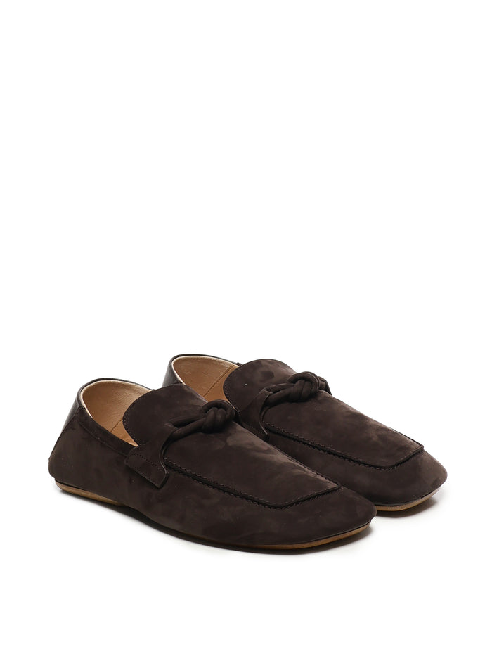 Bottega Veneta Flat Shoes Dark Brown Nabuk