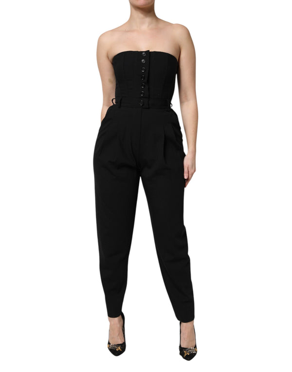 Dolce & Gabbana 99% Virgin Wool jumpsuit dress in black