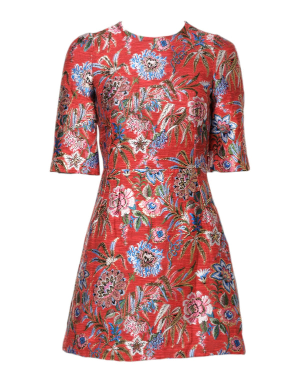 Dolce & Gabbana 70% Polyester 22% Cotton 5% Nylon 3% Polyester Fim Fiber; Lining: 92% Silk 8% Elastane a-line dress in red
