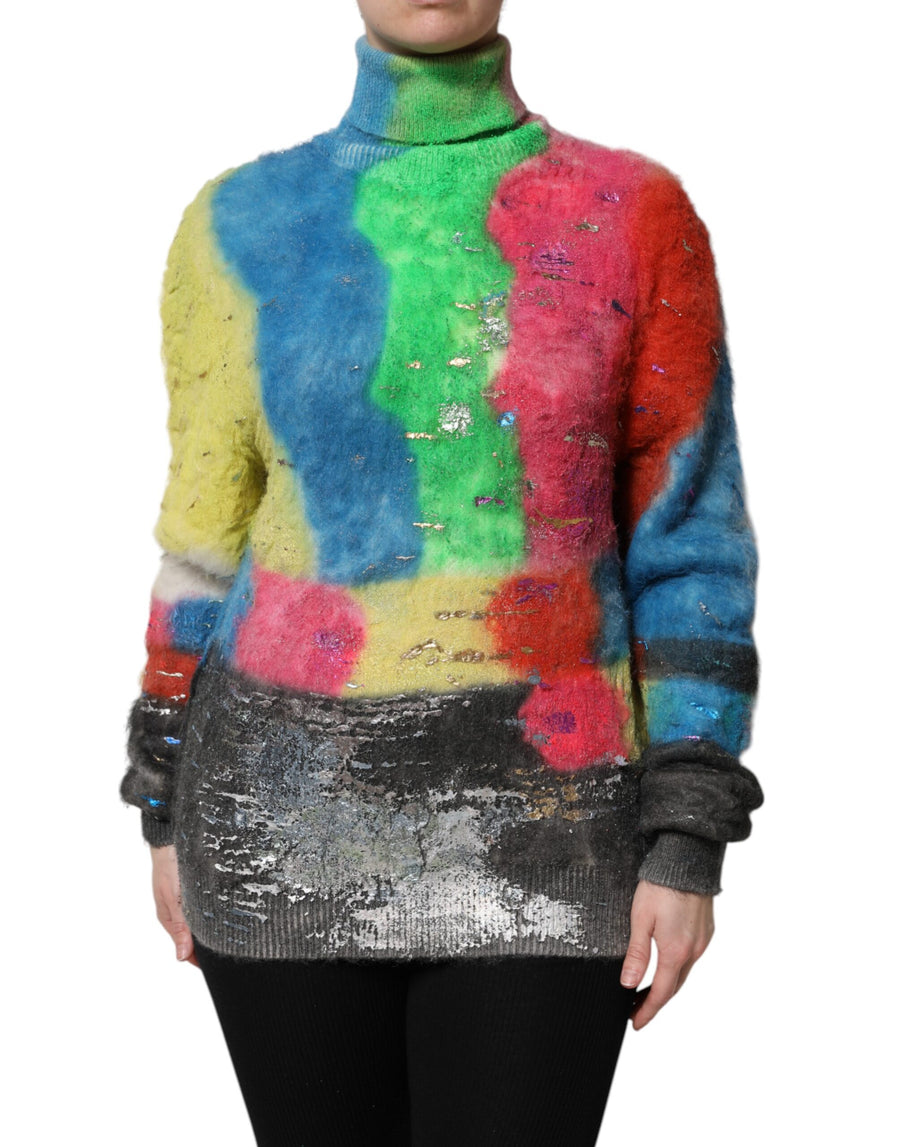 Dolce & Gabbana 66% Mohair turtleneck sweater in multicolor