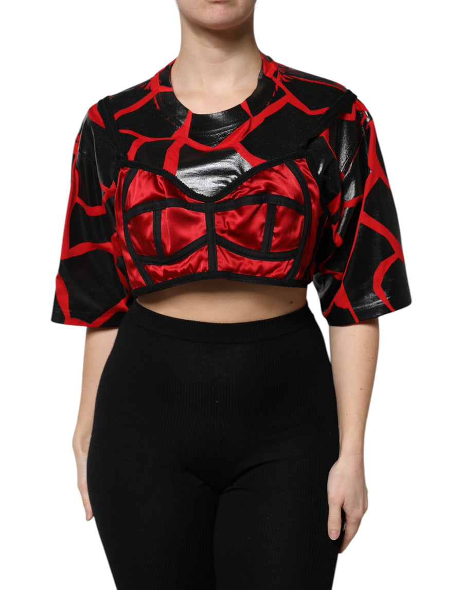 Dolce & Gabbana 100% Cotton cropped top in red