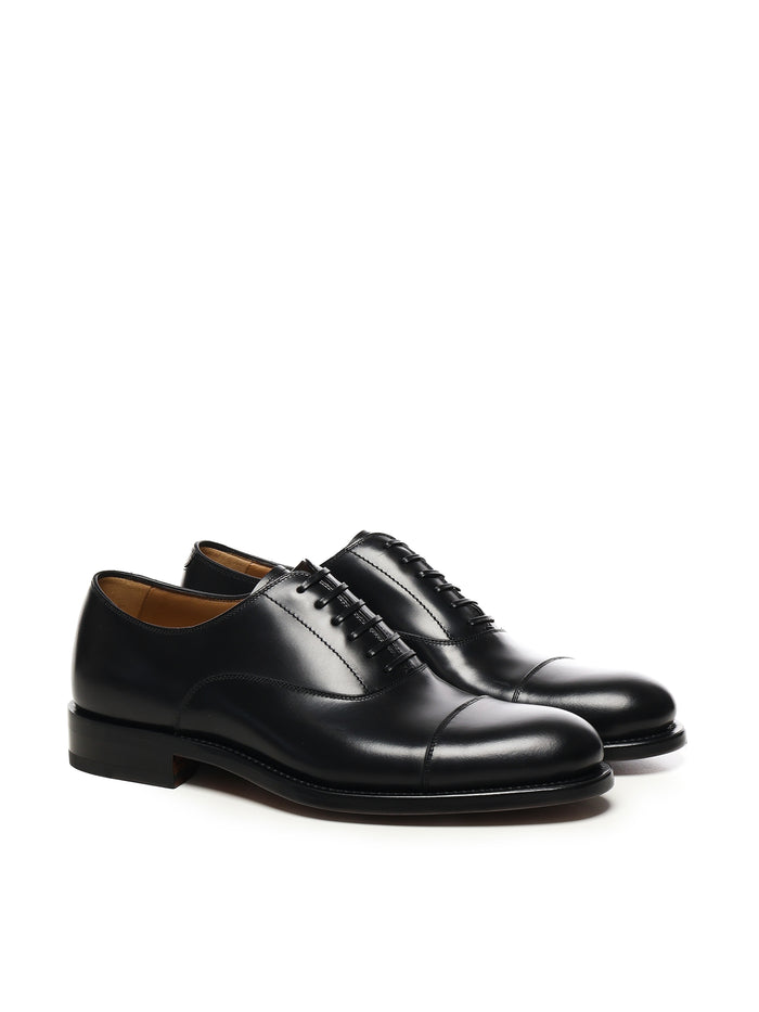 Ferragamo Flat Shoes Black Calfskin