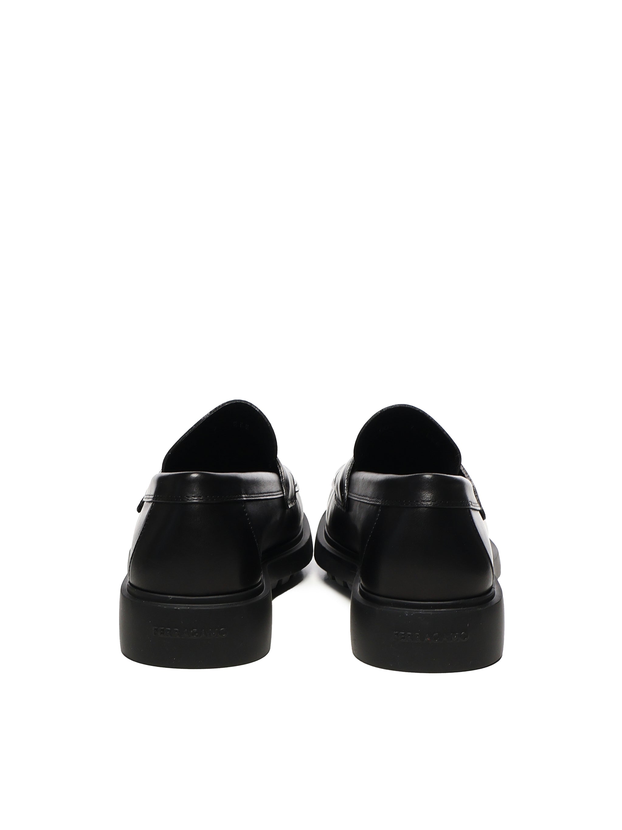 Ferragamo Flat Shoes Black Calfskin