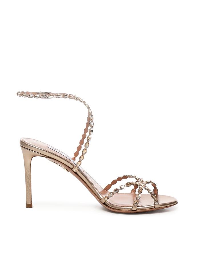 Aquazzura Sandals Golden Laminated Nappa