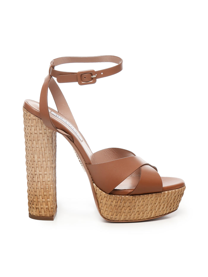 Aquazzura Sandals Brown Calfskin