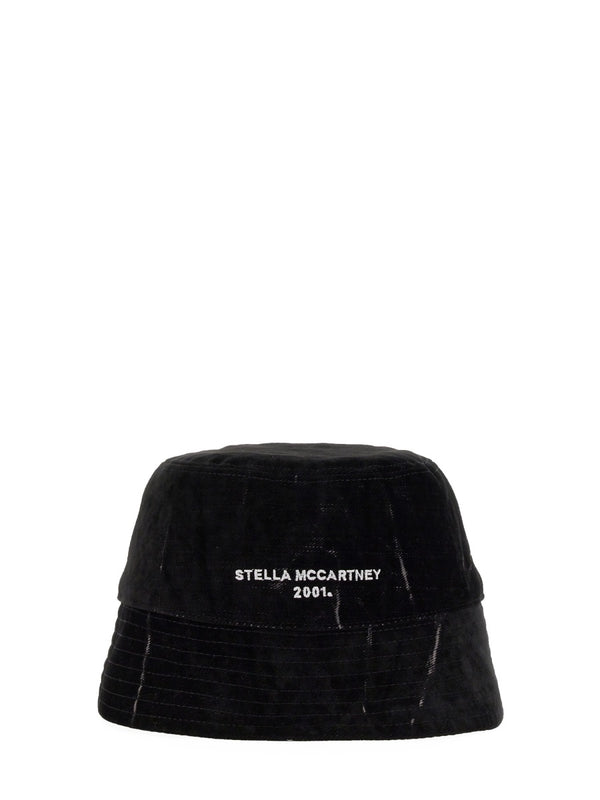 Bucket Hat With Logo Black Cotton